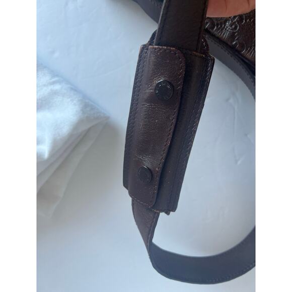 GUCCI Guccissima Unisex Shoulder Crossbody Bag Brown Leather GG Monogram - Picture 8 of 15
